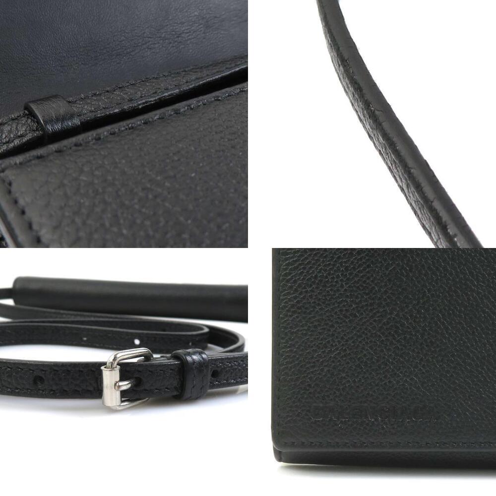 Balenciaga Shoulder Bag Pouch Black Leather - Picture 4 of 4